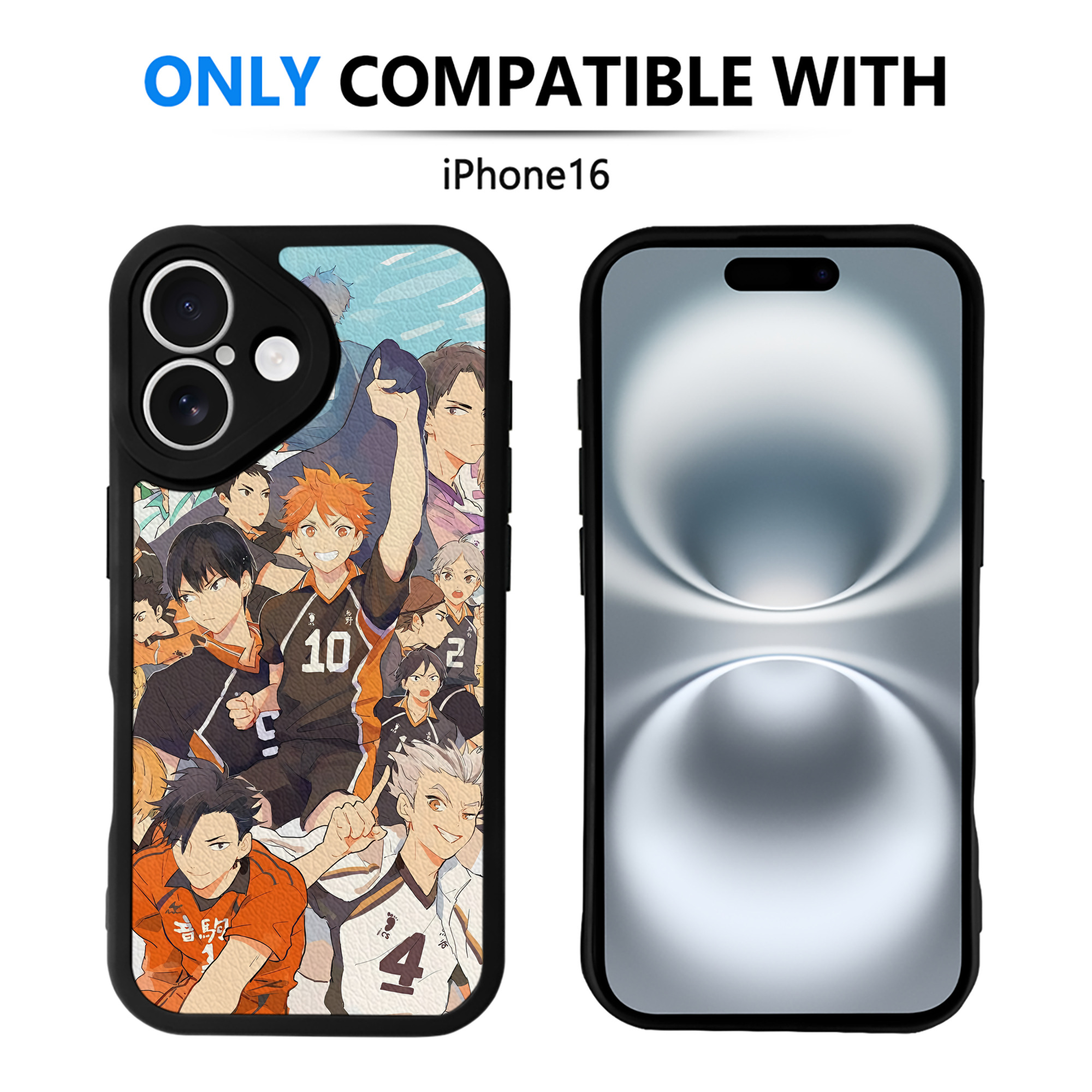 （画像用） ハイキュー!! Haikyu!! 【iPhone 16シリーズ対応】シリコンスマホケース（レザー調） 材質：シリコン